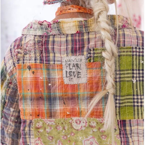 Very Hard To Find Magnolia Pear Asher Patchwork Pullover with Bunny Appliqué - Picture 4 of 5